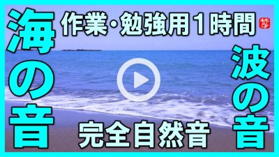 ★Youtube登録★【海の音 波の音 自然音1時間】