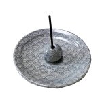 画像2: 日本伝統の和柄の香立付香皿 (2)