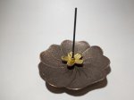 画像11: 花びら香立香皿セット(金属) (11)