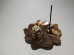 画像9: 花びら香立香皿セット(金属) (9)