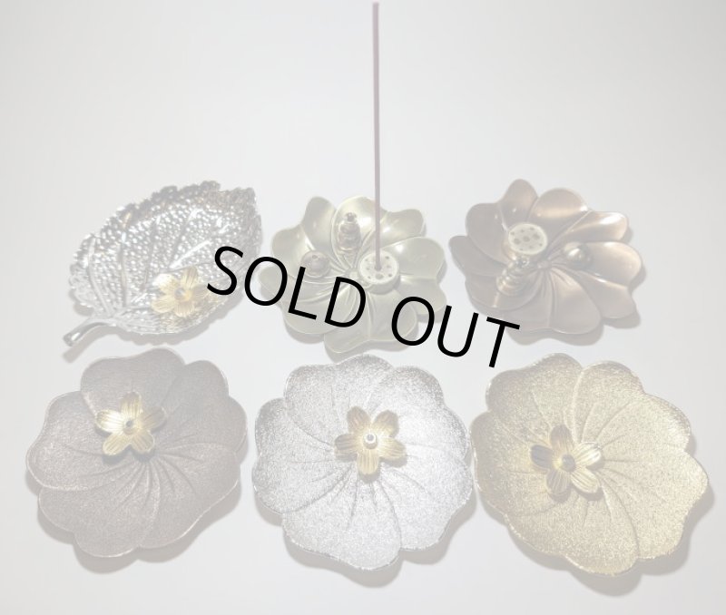 画像6: 花びら香立香皿セット(金属) (6)