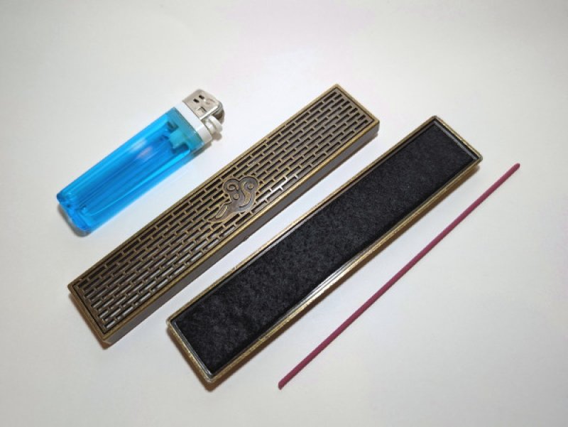 画像7: ショートサイズ・金属製・寝かせる線香皿 (7)