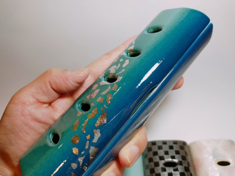 画像2: 九谷焼・美濃焼 香彩器-筒形大 (2)