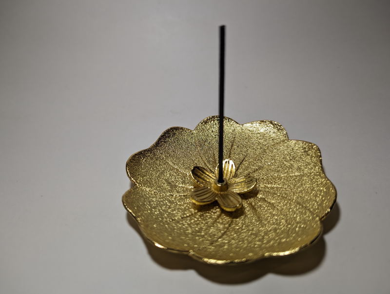 花びら香立香皿セット 金色